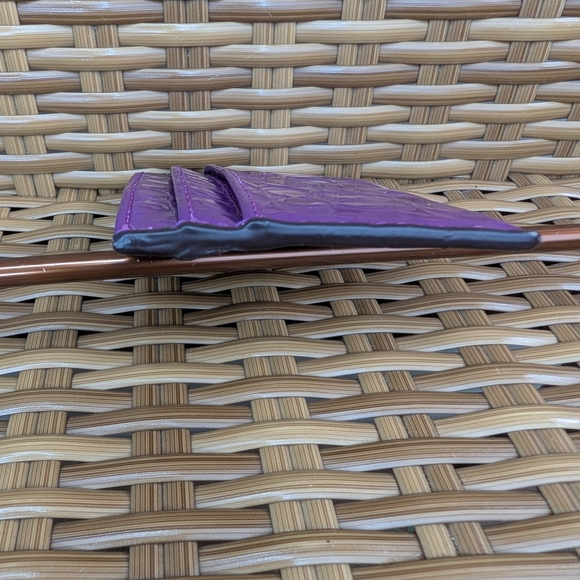 Coach Purple Coach Embossed Patent Leather Card Holder Case Wallet Pouch - Picture 3 of 11